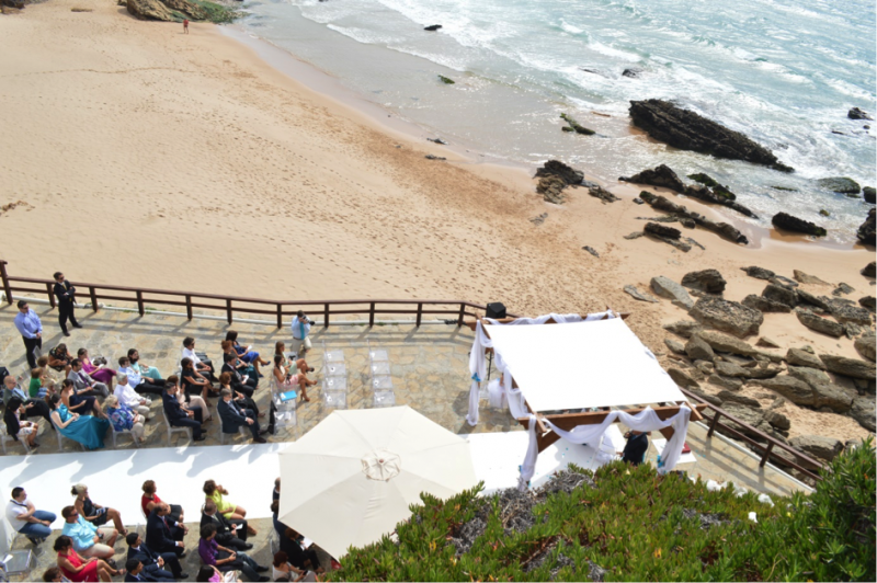 arriba by the sea view wedding ceremony